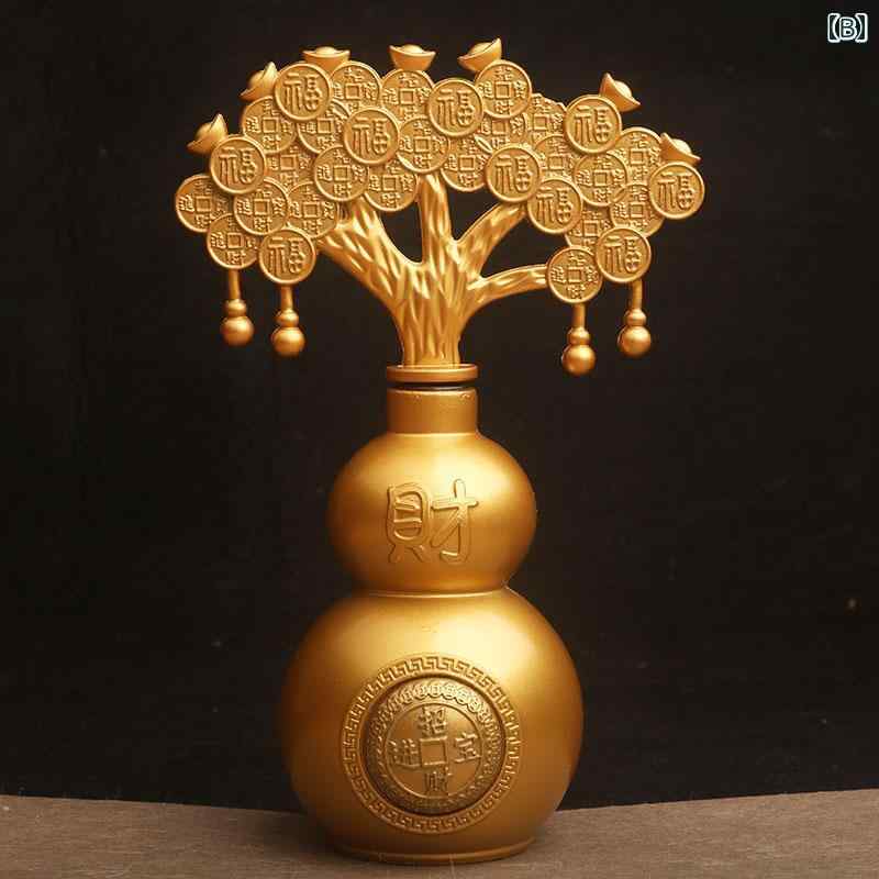 楽天市場】置物 飾り 金の成る木 ひょうたん 瓢箪 幸運 もたらす 家財