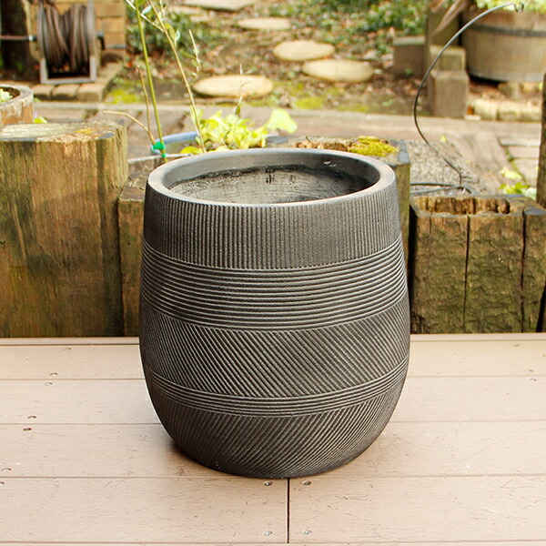 楽天市場】植木鉢 ファイバークレイ ストラMIX 丸型 31×31 ブラック