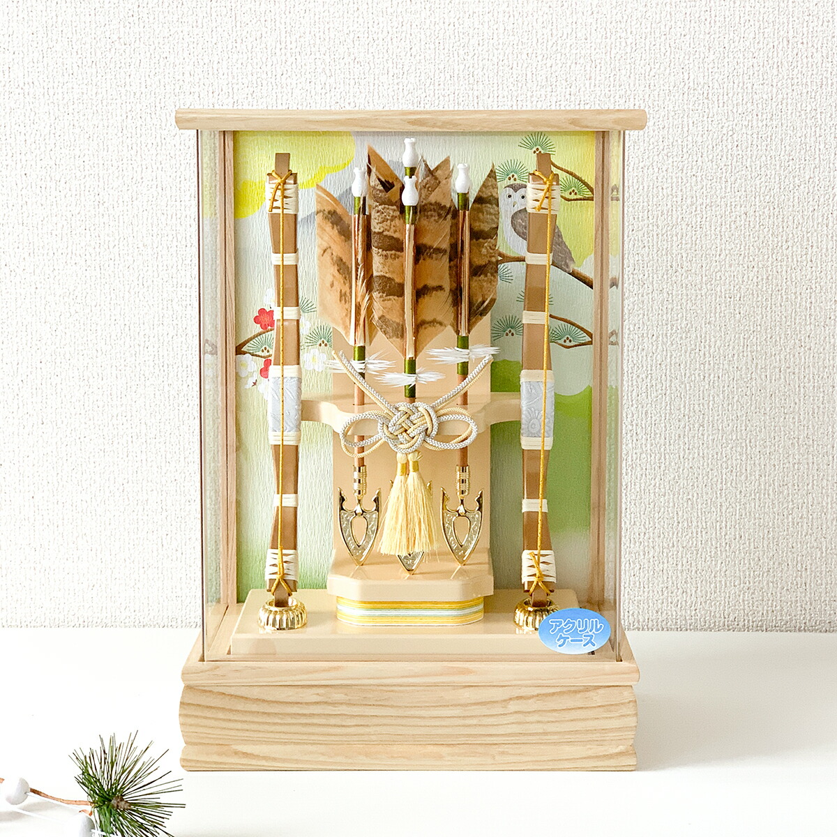 楽天市場】破魔弓コンパクトケース飾り10号 ナチュラルな木目が