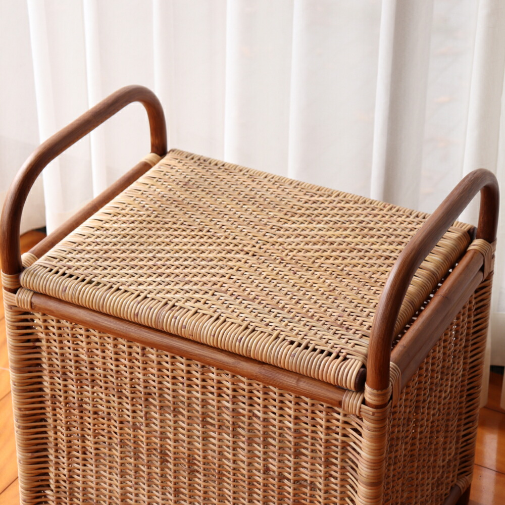 楽天市場】ラタン バスケット ふた付き ラタン 収納ボックス 蓋付き