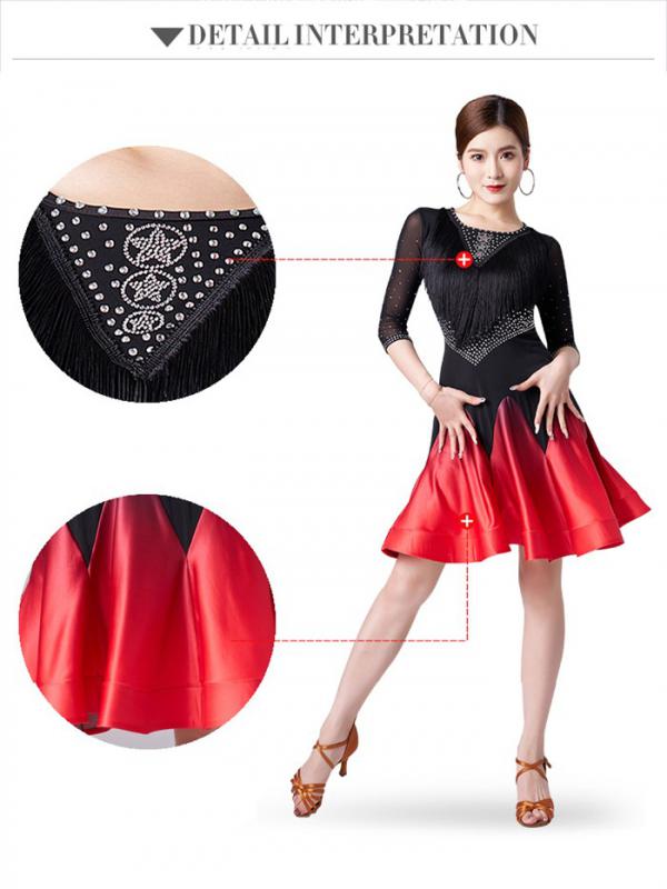 楽天市場】社交ダンス ラテンドレス ワンピース ラテン衣装