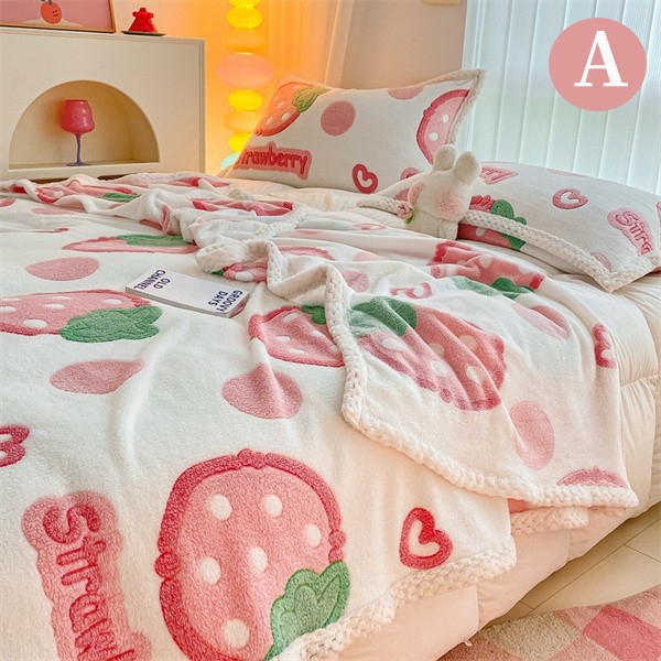 楽天市場】ブランケット イチゴ柄 苺柄 おしゃれ 大判 防寒 冷え対策