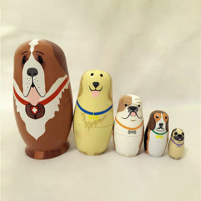 楽天市場】マトリョーシカ アニマル オブジェ 5個組 工芸品 逸品 洋風