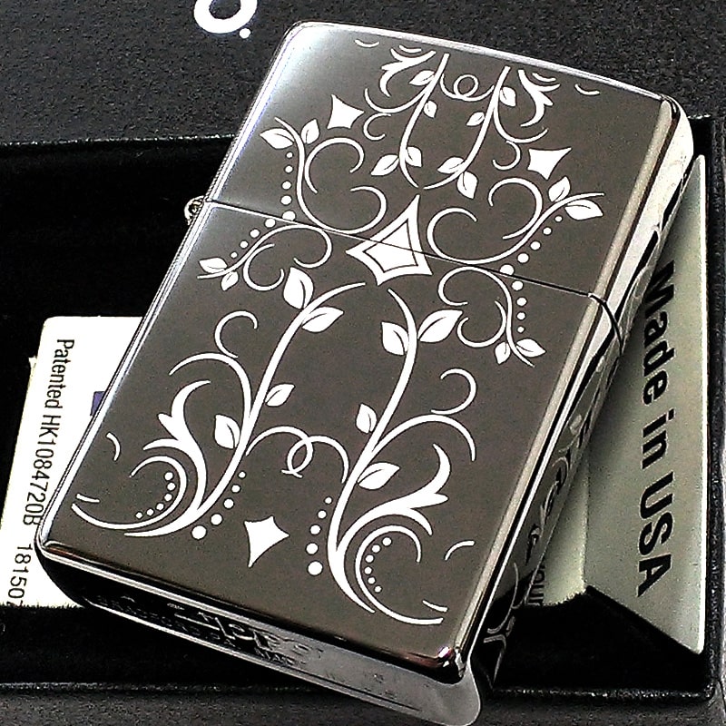 楽天市場】ZIPPO ライターアラベスク ブラックアイス 5面レーザー彫刻