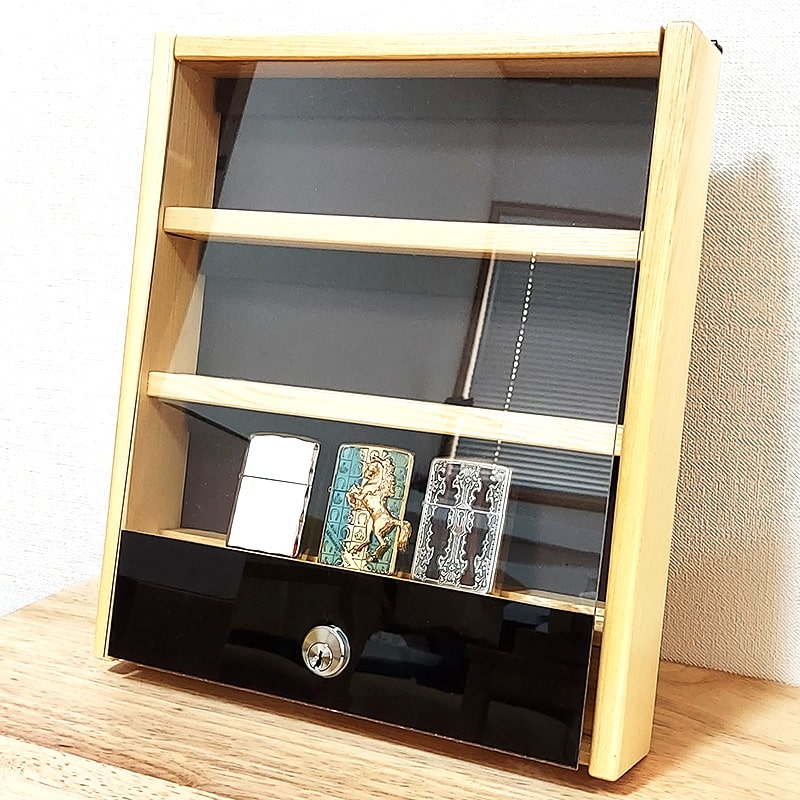 楽天市場】ZIPPO ライター コレクションケース 三段 木製 一点物