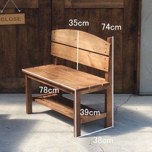 楽天市場】ベンチ 木製 パイン材 2色 玄関 ガーデンベンチ 木製ベンチ