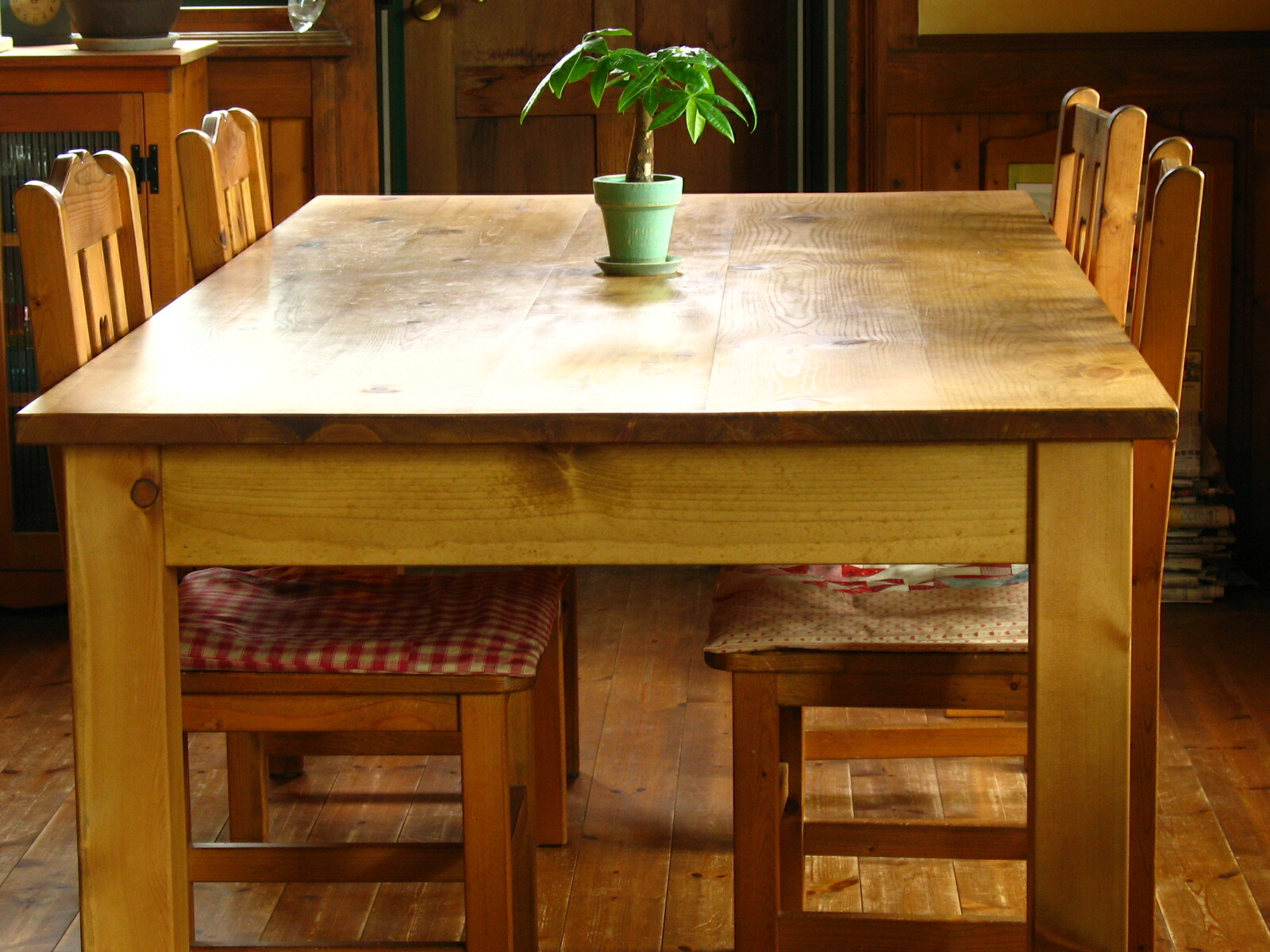 楽天市場】ダイニングテーブル パイン材 引出し付き 幅120～180cm 無垢