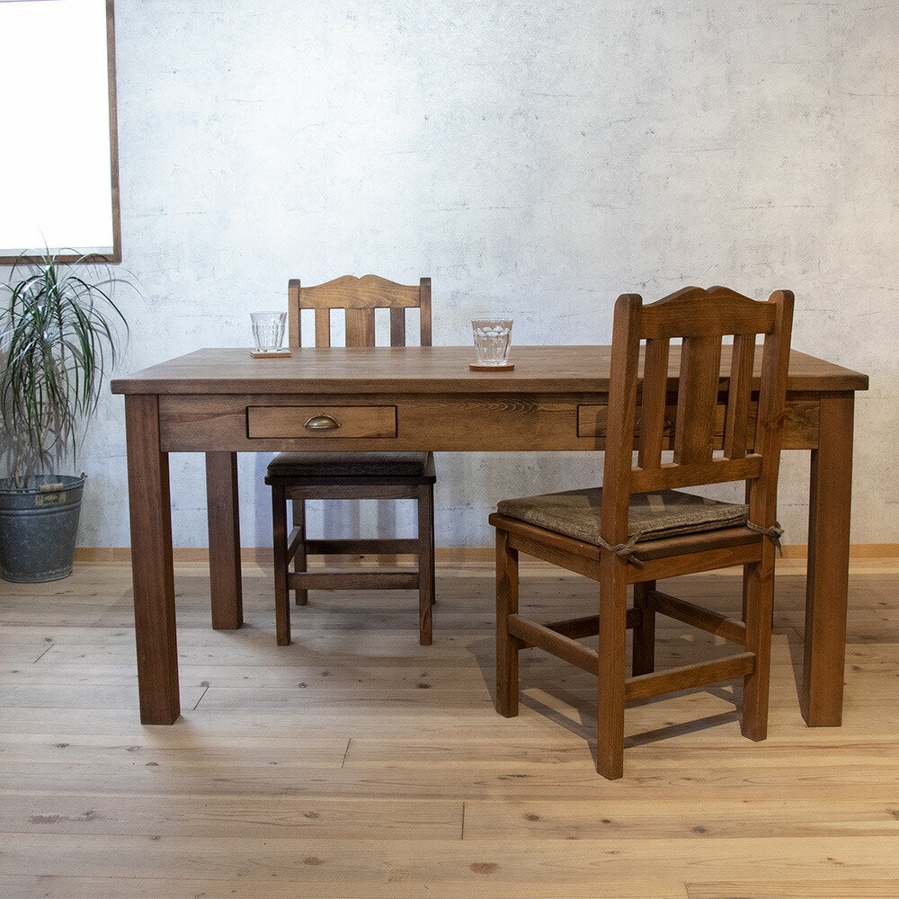 楽天市場】ダイニングテーブル パイン材 引出し付き 幅120～180cm 無垢