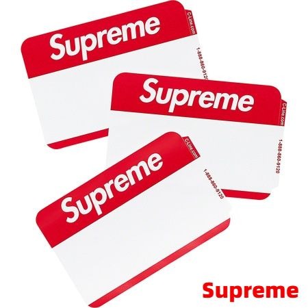 楽天市場】【Supreme 20AW Name Badge Stickers(Pack of 100) Red