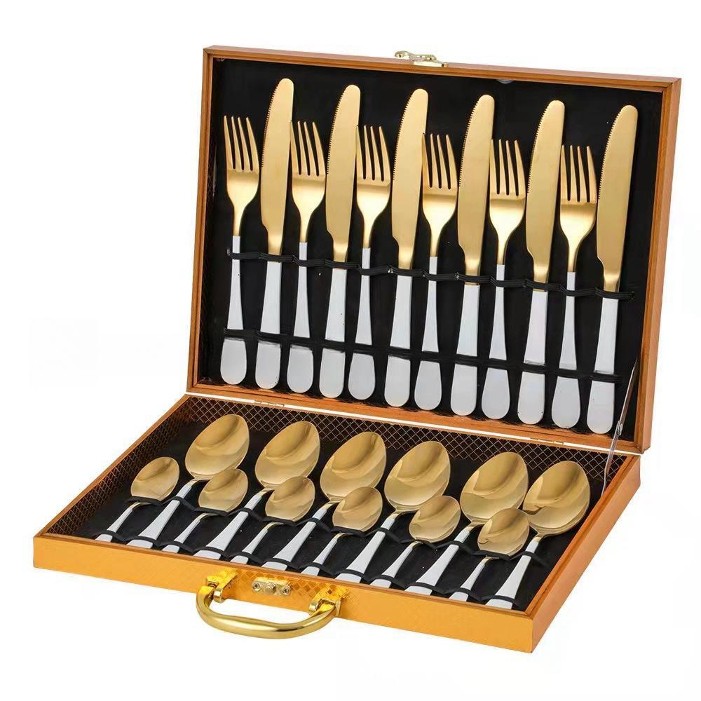楽天市場】豪華カトラリーセット 24点 ステンレス 鋼 ゴールド