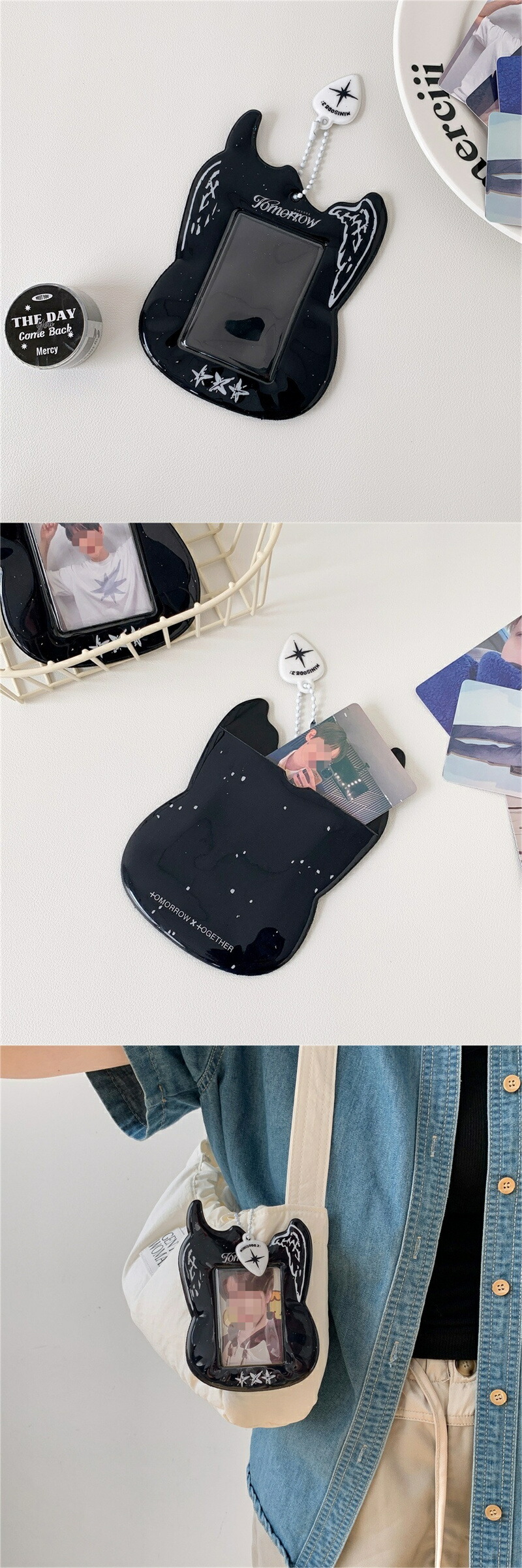 楽天市場】送料無料 フォトカード ギター おしゃれ キーホルダー