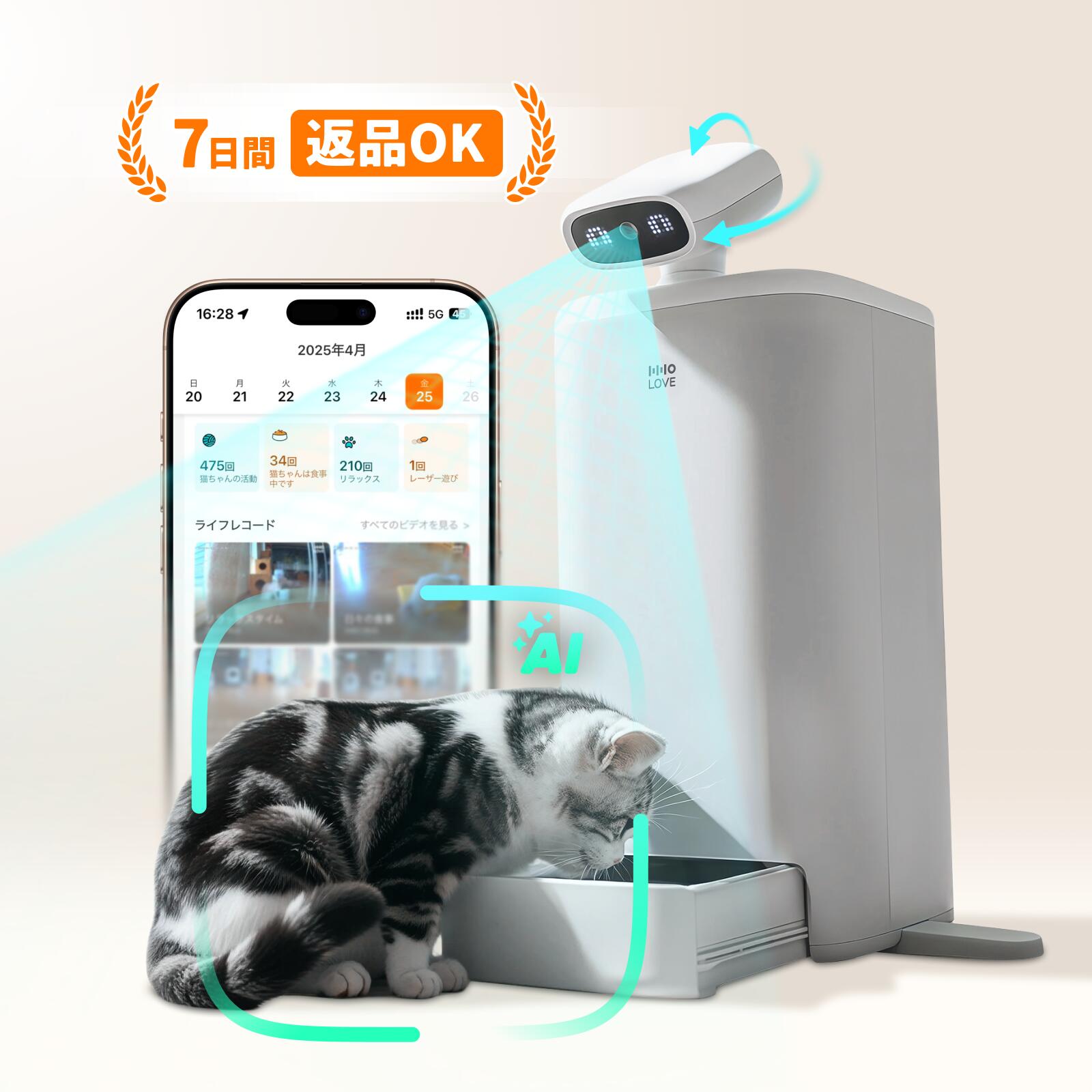 楽天市場】☆P10倍!HHOLOVE O Sitter 猫用スマート見守りロボット 自動