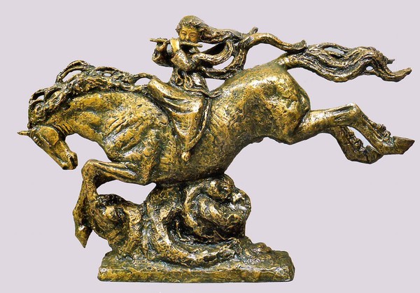 楽天市場】高岡銅器の大型ブロンズ 天女の笛 日本彫刻界の最高峰 北村