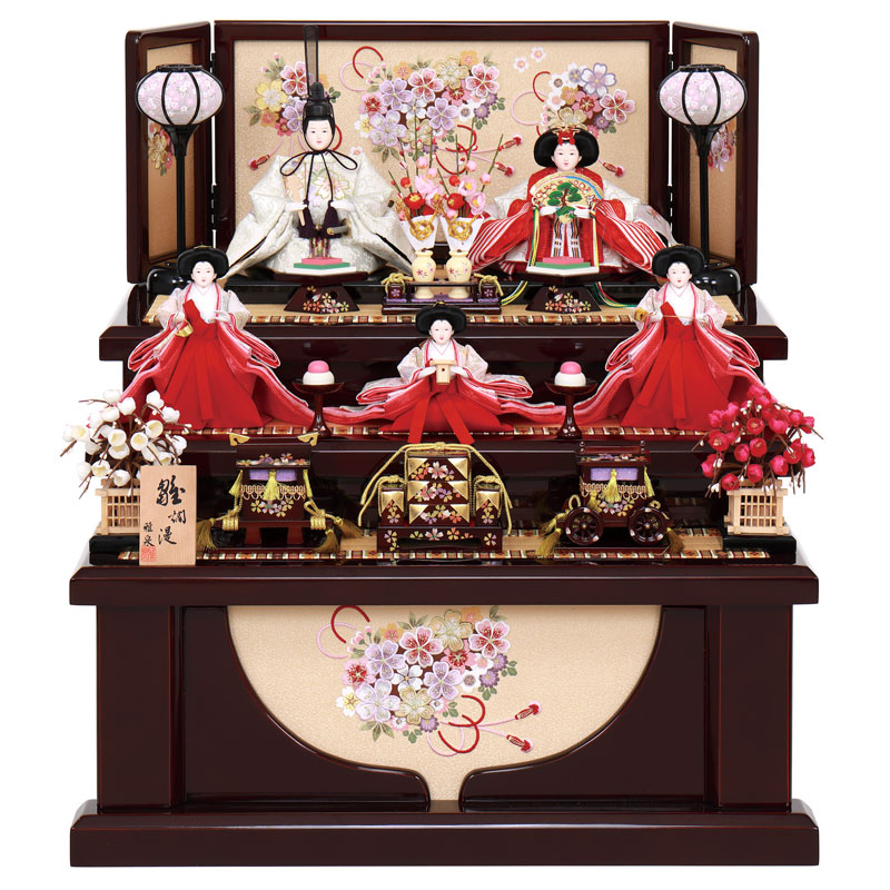 楽天市場】雛人形 ひな人形 雛 コンパクト 収納飾り 三段飾り 五人飾り