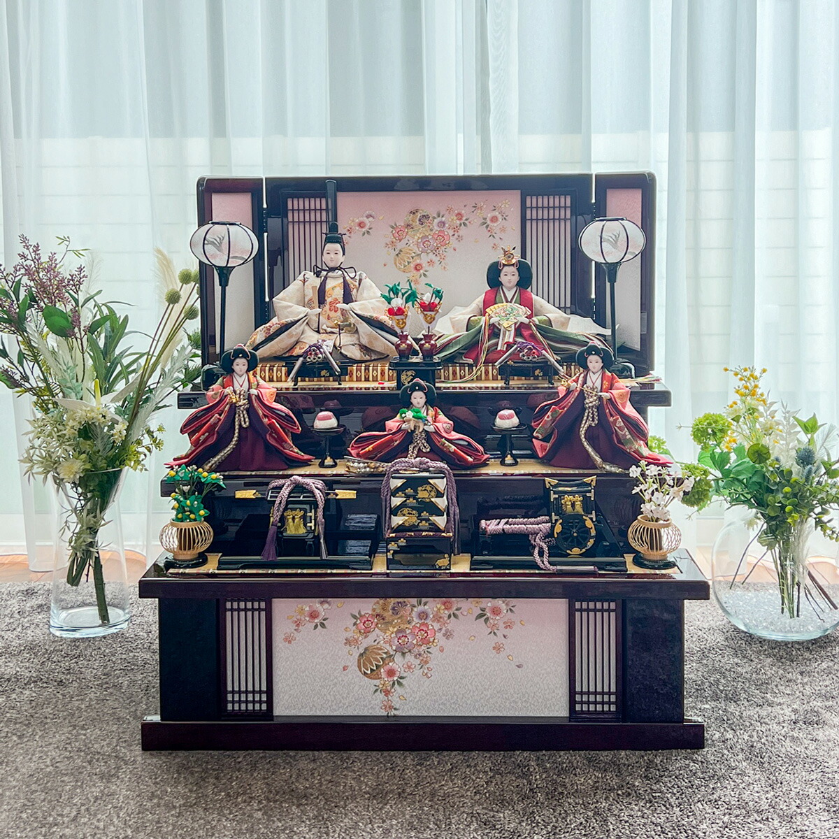 楽天市場】雛人形 収納飾り 【 三段飾り 穂乃花雛】 ひな人形 おしゃれ