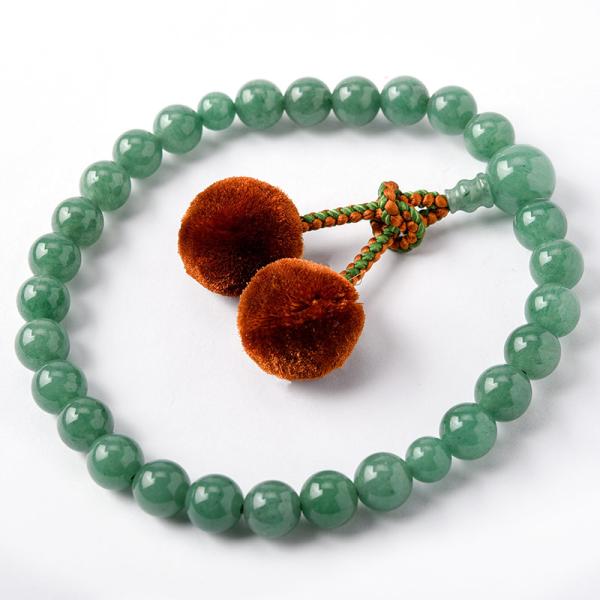 楽天市場】片手念珠・略式数珠 印度翡翠 インドヒスイ 房は絹 男女両用