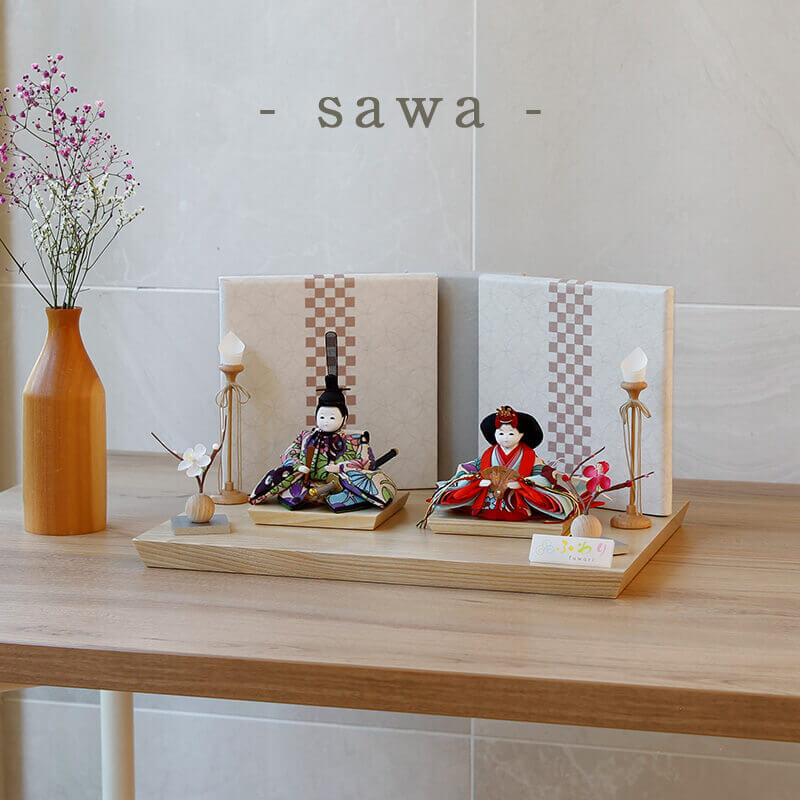 楽天市場】雛人形 コンパクト ふわりシリーズ 平飾り台×二曲屏風 衣裳