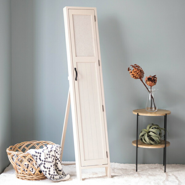 楽天市場】POCO スタンドミラー 扉 収納 付き 木製 全身 鏡 姿見 全身