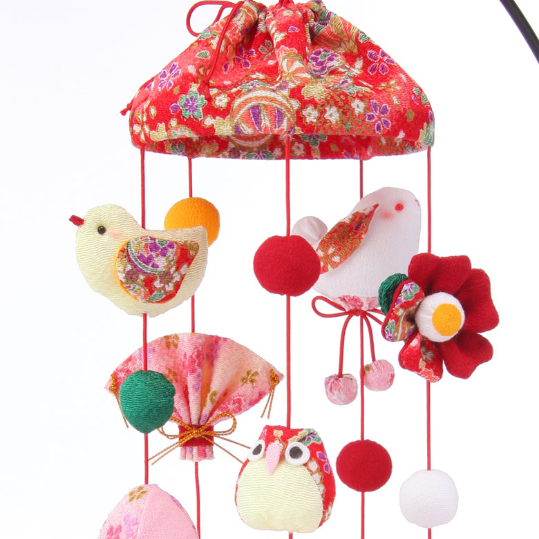 楽天市場】縁起物モチーフ「傘宝つるし雛5本飾り」（赤）手作りキット