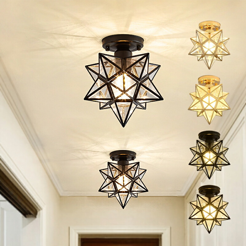 楽天市場】AAAZM シーリングライト 北欧 LED対応 星型 6畳 鉄/真鍮 PVC