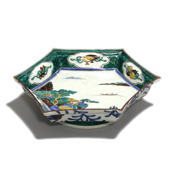 楽天市場】三ツ井為吉 九谷焼9号六角大鉢 山水 : 九谷陶芸 北山堂 楽天
