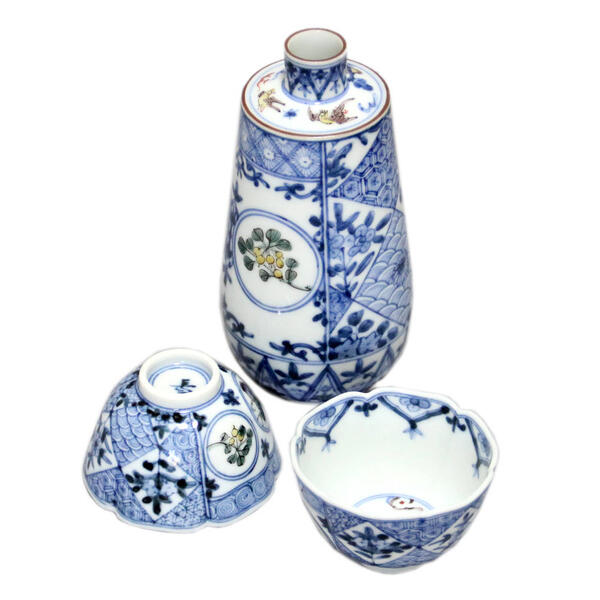 楽天市場】山本長左【宮内庁御用達】九谷焼酒器揃（徳利＆盃セット