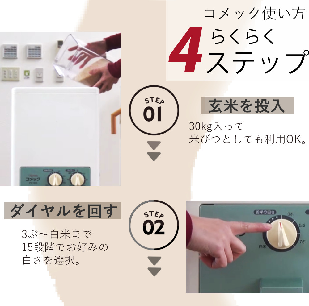 楽天市場】タイワ精機 精米機家庭用 30kg 日本製 コメック PK-30A
