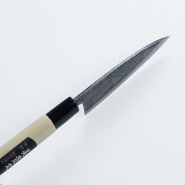 楽天市場】美貴久 小出刃包丁 片刃 120mm 白紙2号 鋼付 槌目仕上げ