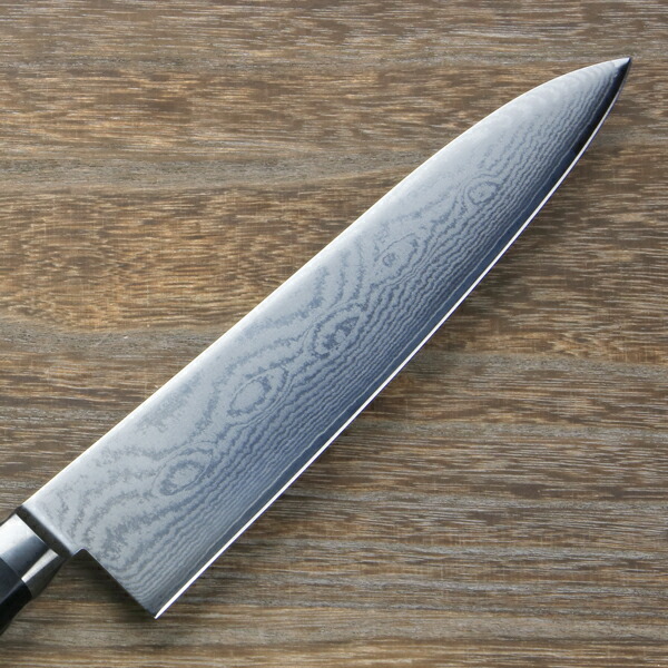 67層鏡面ダマスカスV金10号和牛刀240mm モダンマーブルレジン銀巻柄