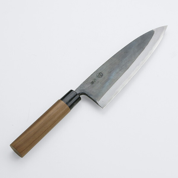 楽天市場】元兼 出刃包丁 210mm 両刃 青紙1号 割込み 黒打ち仕上げ