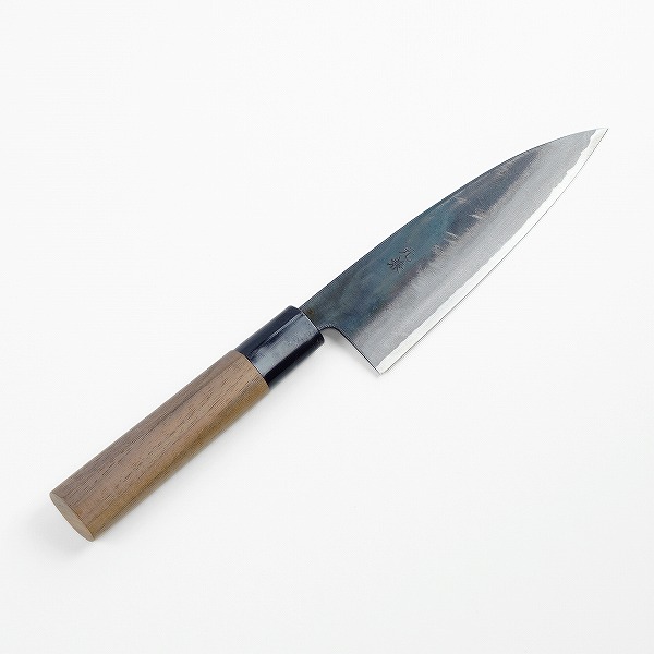楽天市場】元兼 舟行包丁 150mm 両刃 青紙1号 割込み 黒打ち仕上げ