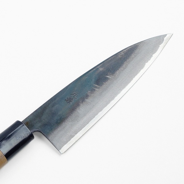楽天市場】元兼 舟行包丁 150mm 両刃 青紙1号 割込み 黒打ち仕上げ