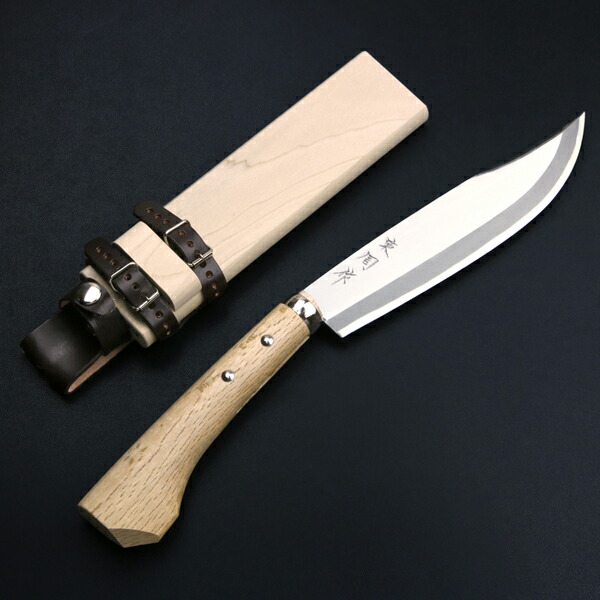 楽天市場】東周作 山師用磨き剣鉈 片刃7寸青紙鋼 鞘付き 土佐火造り鉈