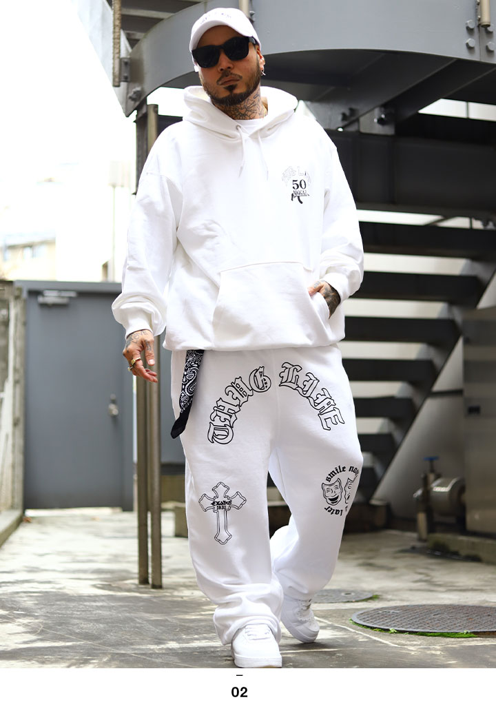 楽天市場】ACEFLAG 上下セット 長袖 ブランド メンズ 春秋冬用 黒/白