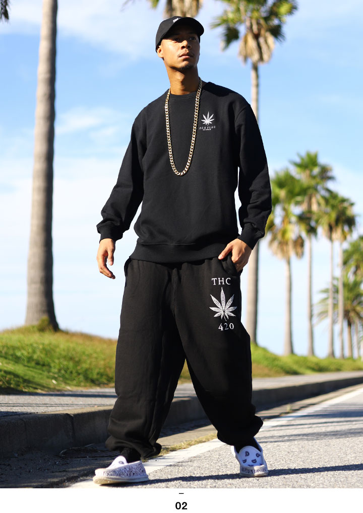 楽天市場】ACE FLAG 上下セット 長袖 ブランド メンズ 春秋冬用 白/黒