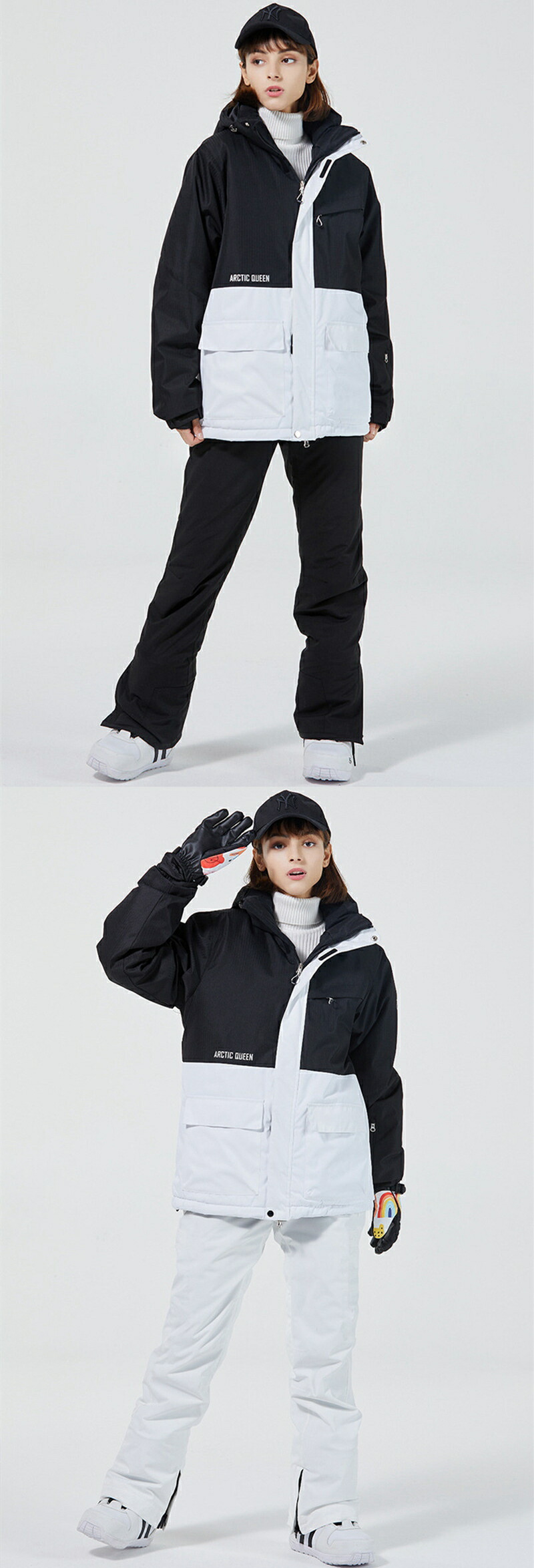 楽天市場】【綿入り 厚手】スキーウェア 上下セット スノーボード