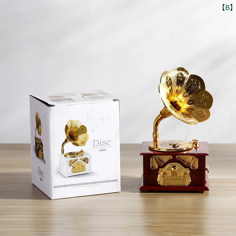 楽天市場】女 記念日 誕生日 ミュージックボックス 蓄音機 おしゃれ