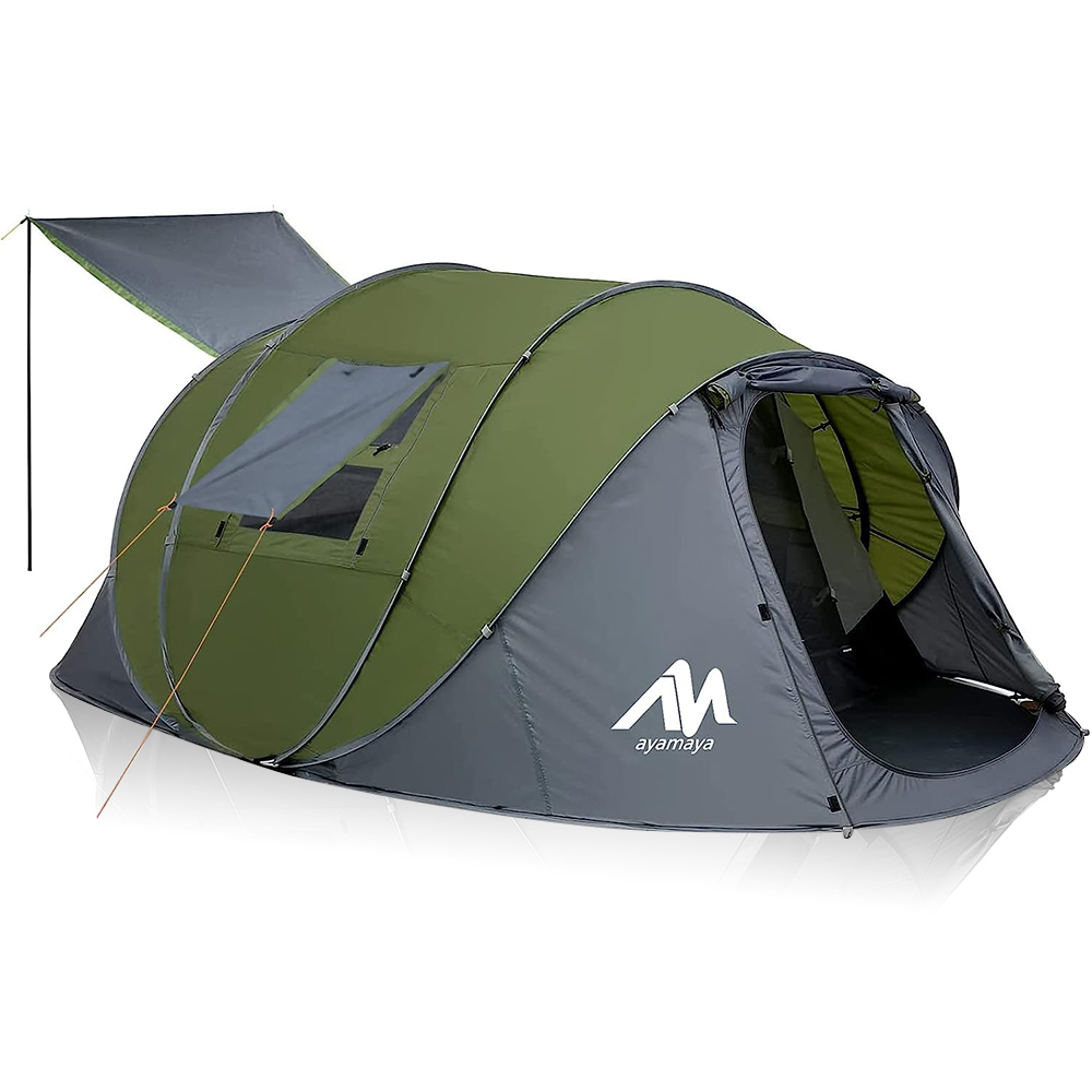 楽天市場】【2ドア版 】組み立て1分、広い本格テント（4~6人用