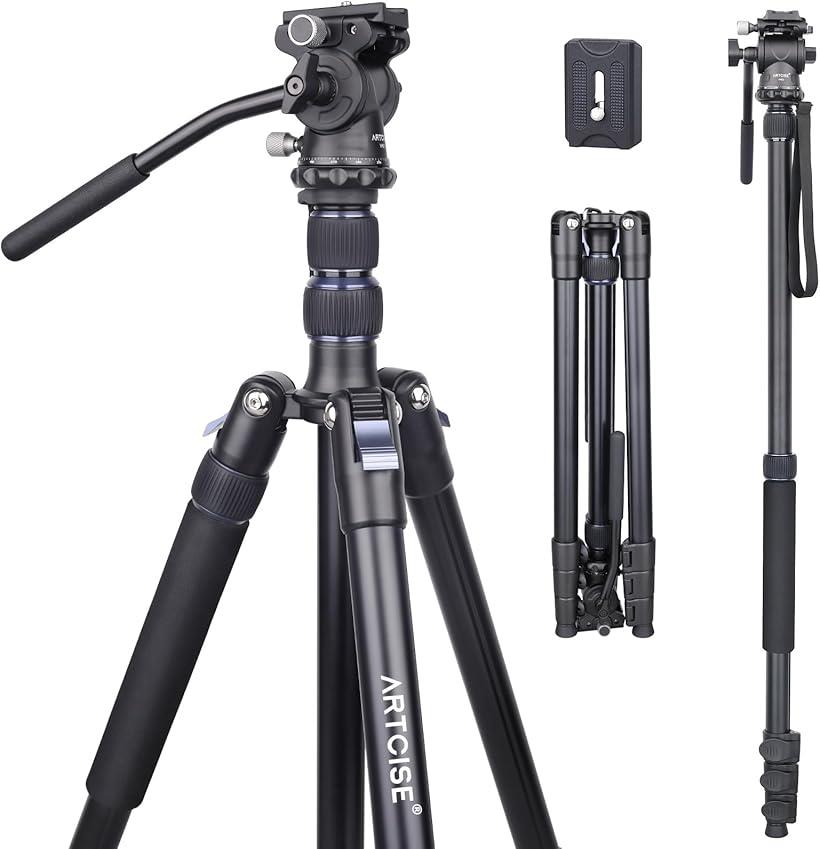 楽天市場】互換品 軽量 アルミ カメラ 三脚+フルードビデオ雲台キット