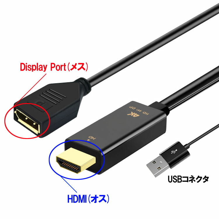 楽天市場】HDMI to DisplayPort 変換アダプタ HDMI オス ディスプレイ