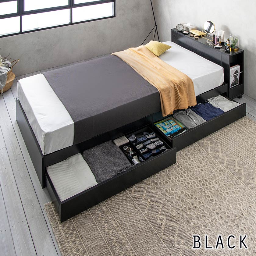 楽天市場】zesto ゼスト ヘッドボードワゴン付・引き出し収納付き