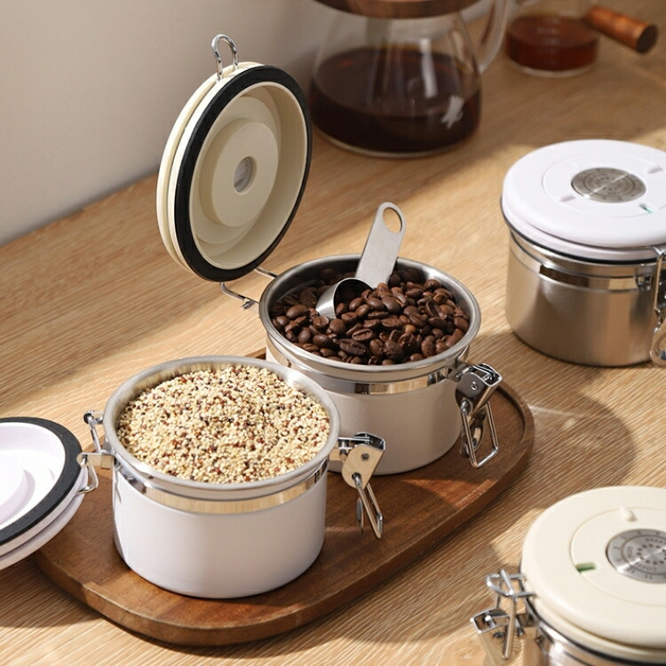 楽天市場】500ml コーヒー キャニスター コーヒー豆入れ ステンレス