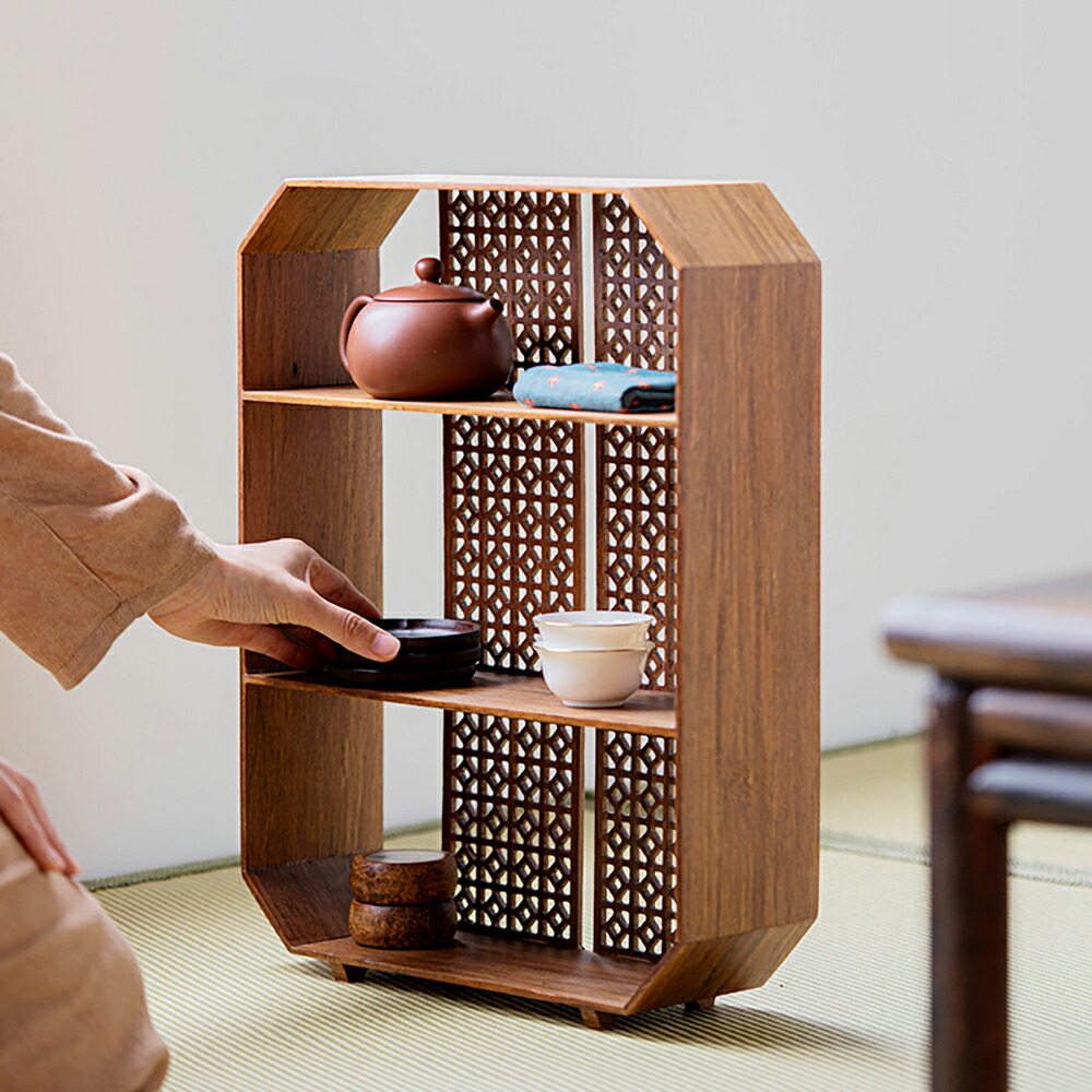 楽天市場】清境Craft インテリア竹茶棚 『2段・3段』 茶杯 飾り棚