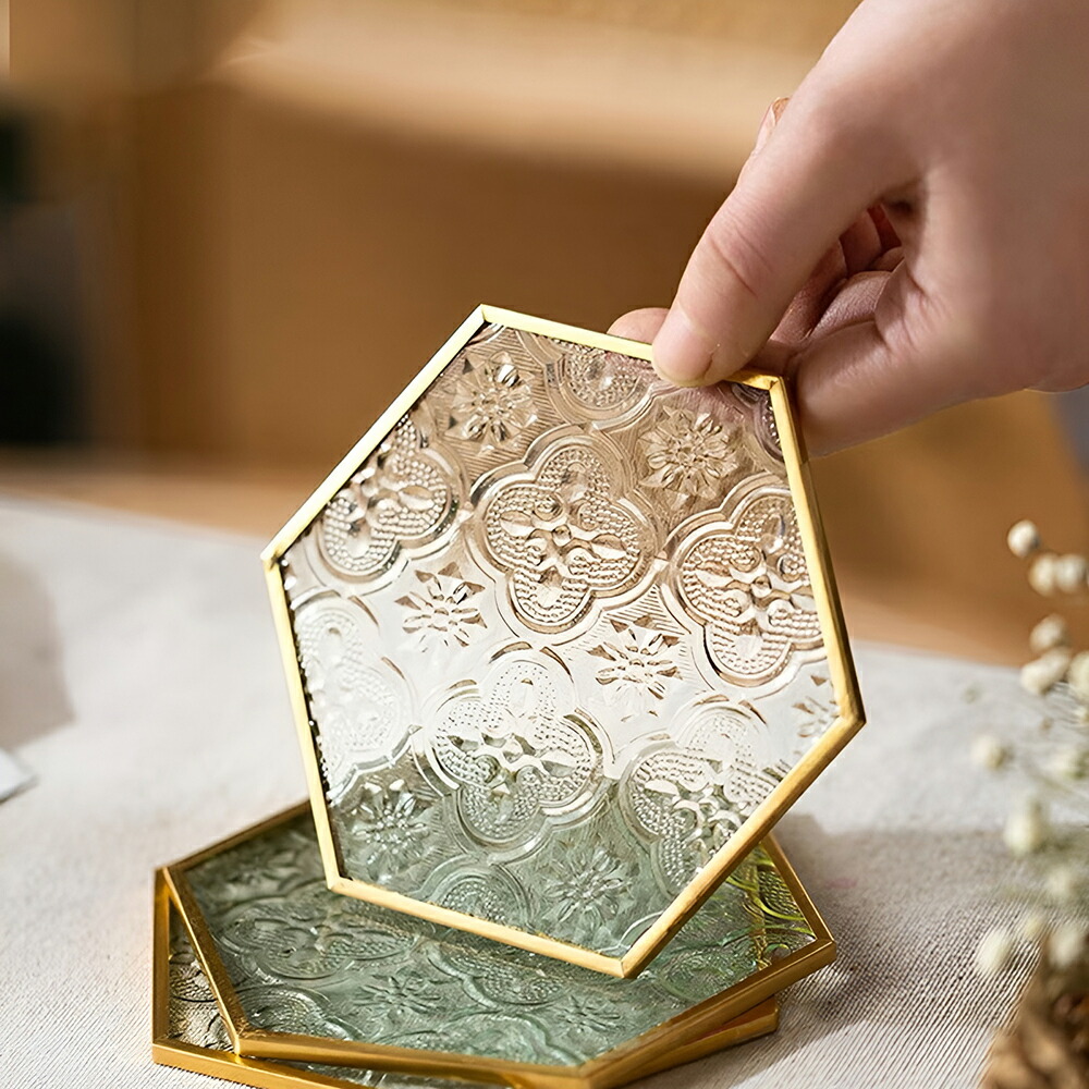 楽天市場】フローラガラス コースター ガラス 小さいトレー トレイ