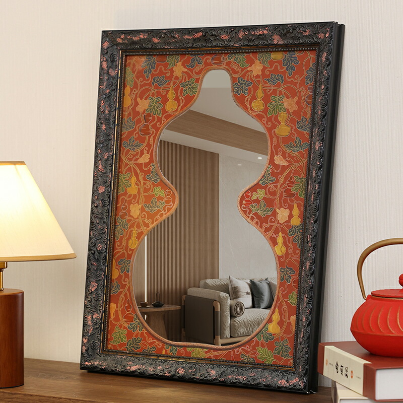 楽天市場】福寿 ウォールミラー 瓢箪 アートミラー 壁飾り 鏡 壁掛け鏡