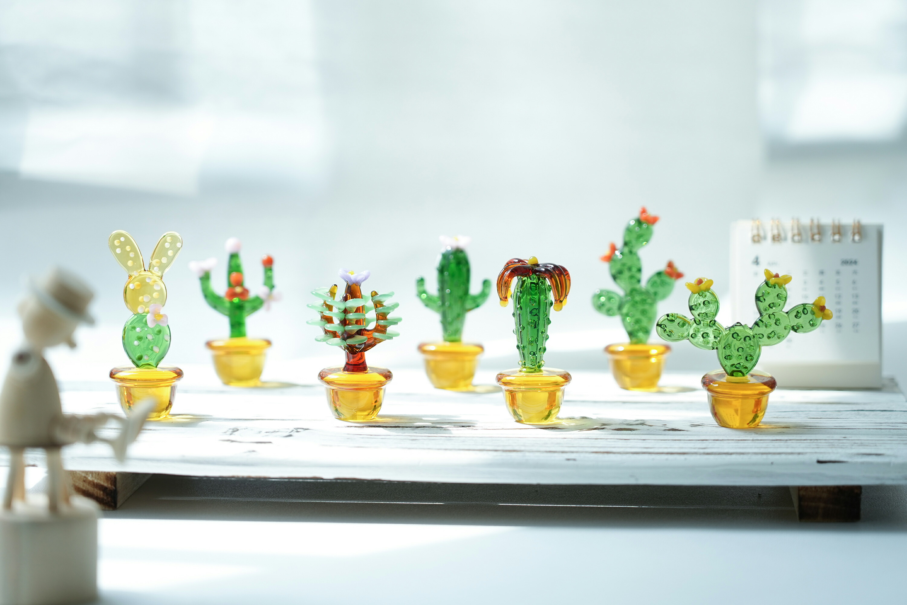 楽天市場】楽天1位 サボテン オブジェ ガラス細工 置物 柱サボテン