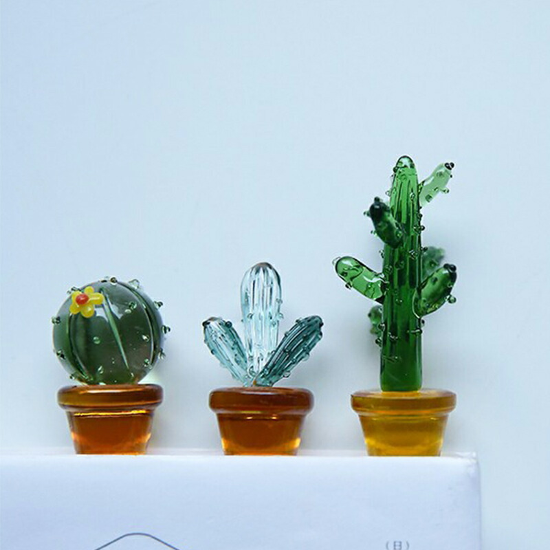 楽天市場】めちゃくちゃいい！サボテン オブジェ ガラス細工 置物