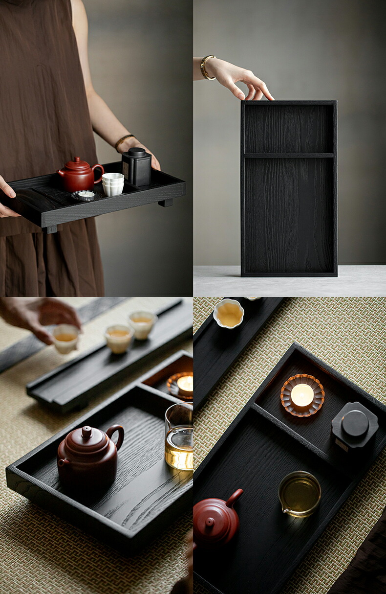 楽天市場】黒 トレー 角型 皿 トレイ ブラック プレート 木製 ウッド