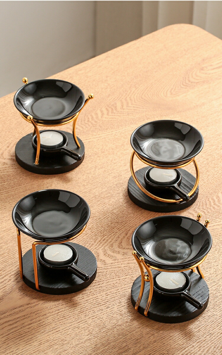 楽天市場】新型 黒 アロマポット 陶器 アロマ炉 茶香炉 アロマ