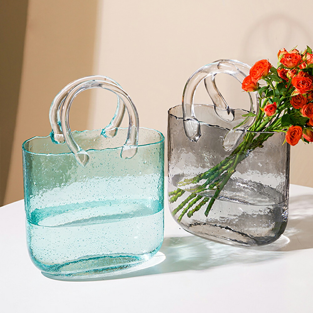 楽天市場】IwaiLoft 手作り 花瓶 ガラス 一輪挿し ハンドバッグの形